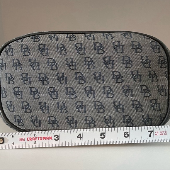 Dooney & Bourke Gray Signature Print Mini Hobo Bag w/Black Pebbled Leather Trim - Picture 7 of 12